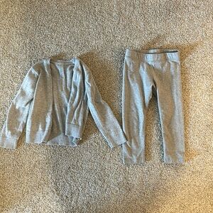 Toddler girls gray primary sweater and pants set